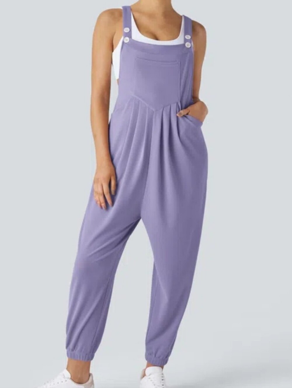 Pockets Waffle Casual Jogger Overalls